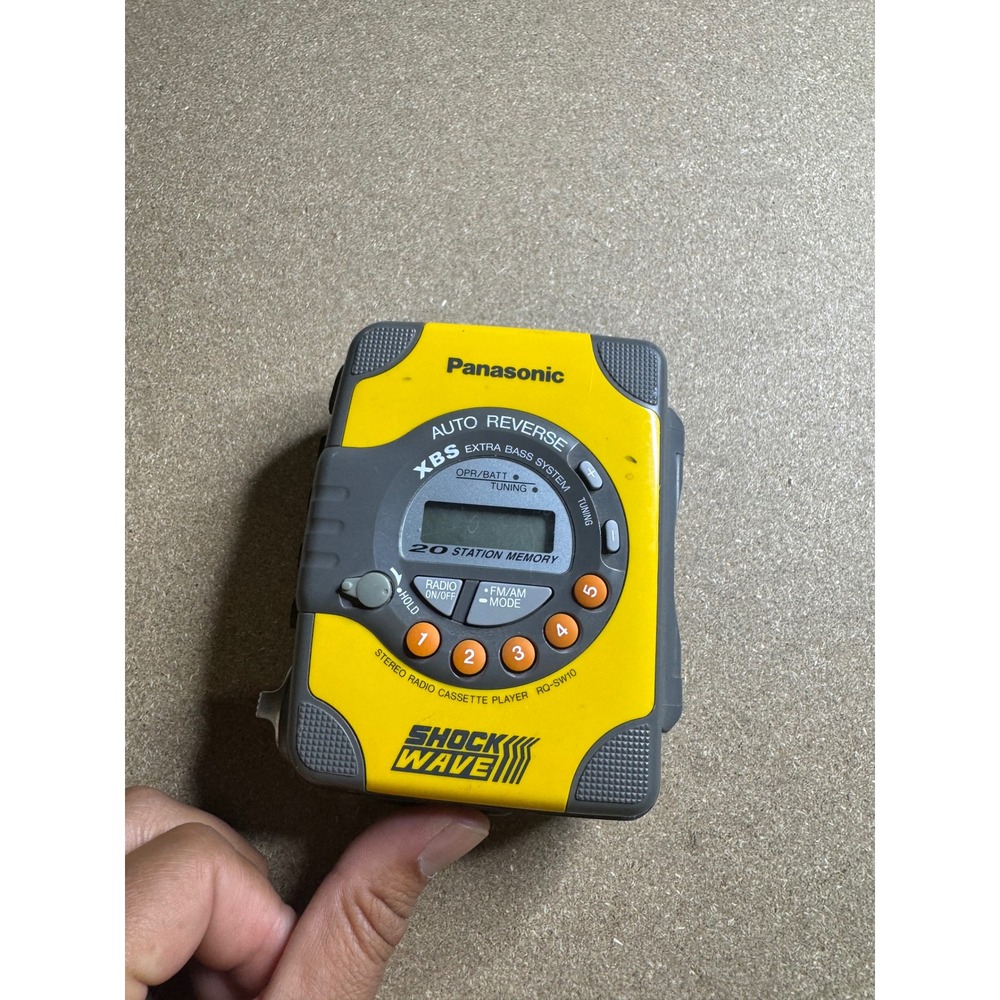 Panasonic ShockWave RQ-SW10 Portable‎ Cassette Player AM/FM Radio Yellow Vintage